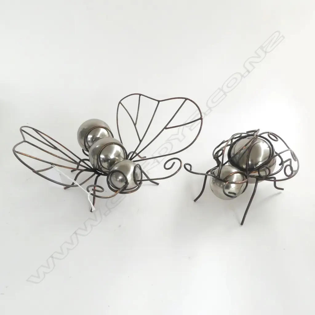 METAL BUTTERFLY & LADY BIRD GARDEN ART L.300mm Image 1++