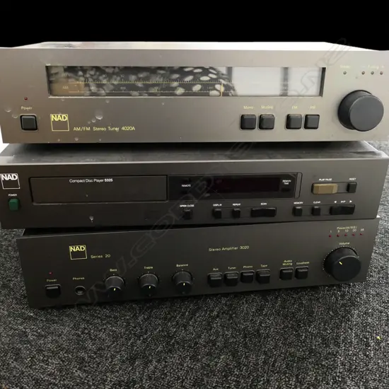 NAD STEREO AMPLIFIER 3020, STEREO TUNER 4020A & COMPACT DISC PLAYER 5325