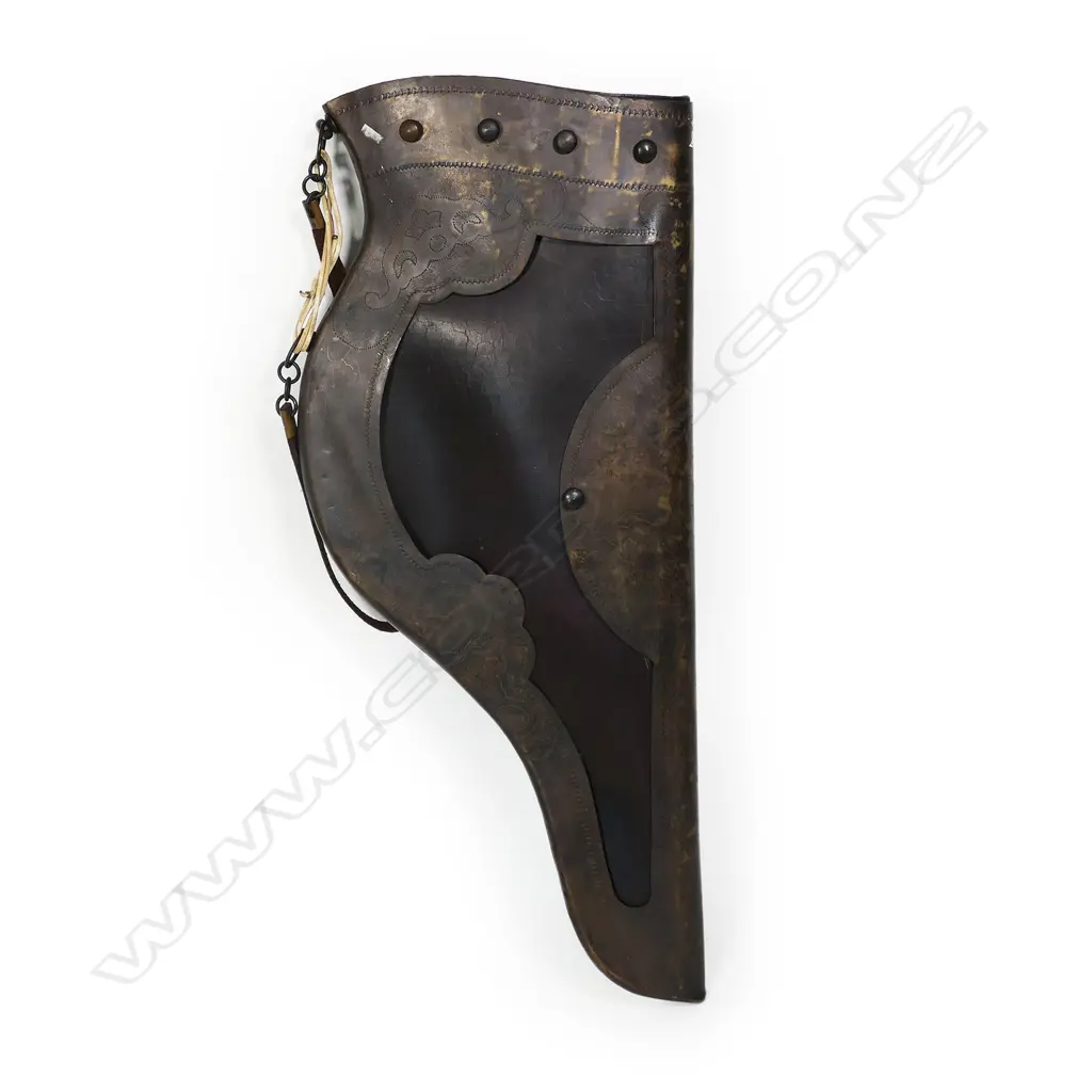 A Chinese/Mongolian Qing dynasty style leather and bronze bow case, Image 1++