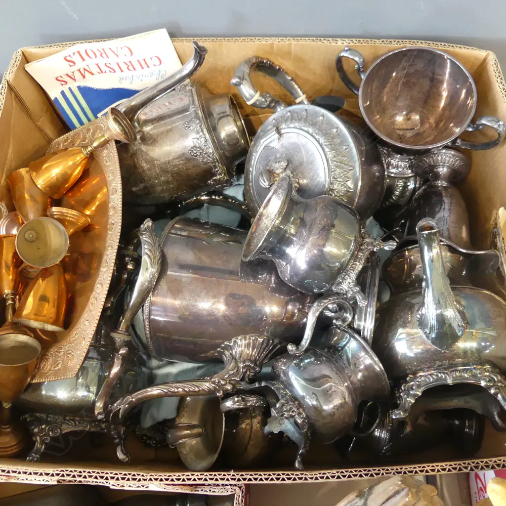 ASST. SILVER PLATE, TEA SETS ETC Image 1++