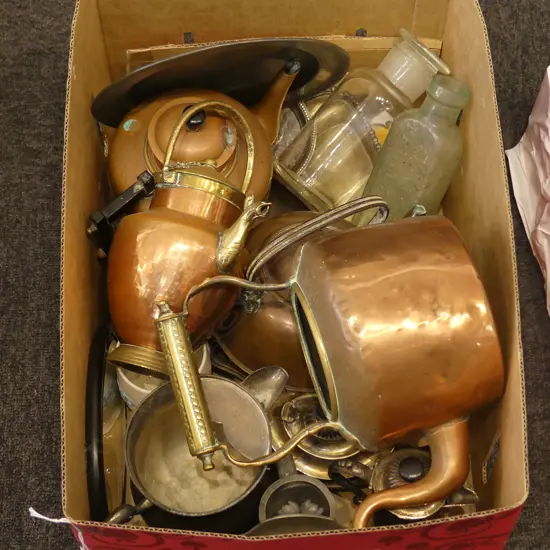 ASST. SILVER PLATE, COPPER KETTLES ETC