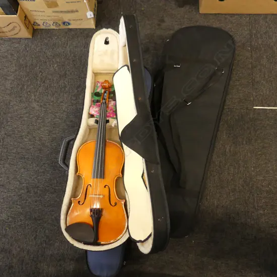 3 VIOLINS, CASED