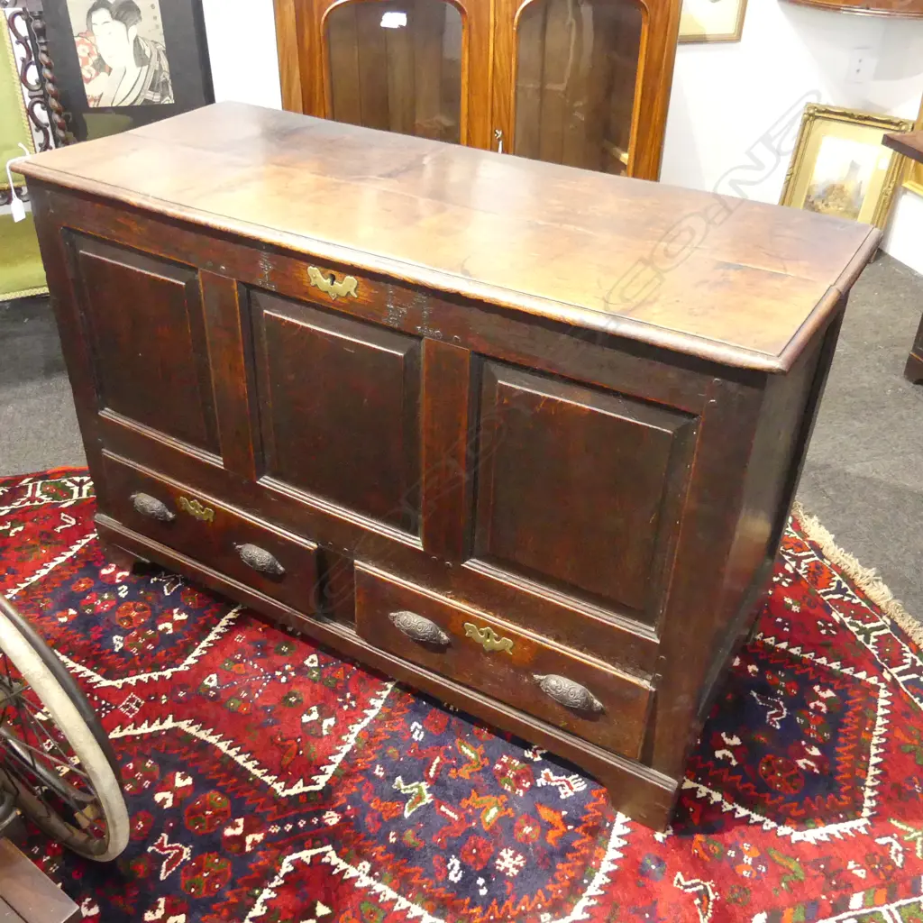 ANTIQUE OAK MULE CHEST 1280x520x820mm Image 1++