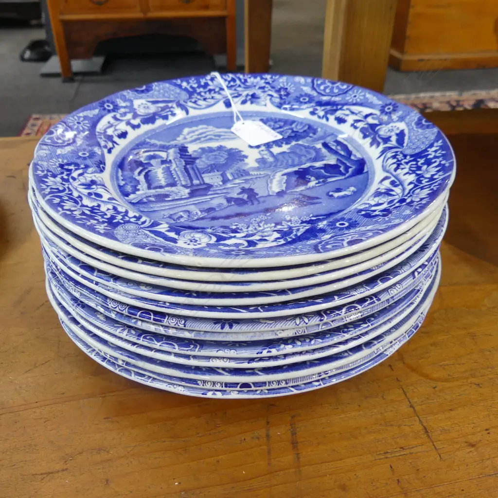 12 COPELAND SPODE ITALIAN PATTERN LUNCHEON PLATES 230mm dia Image 1++