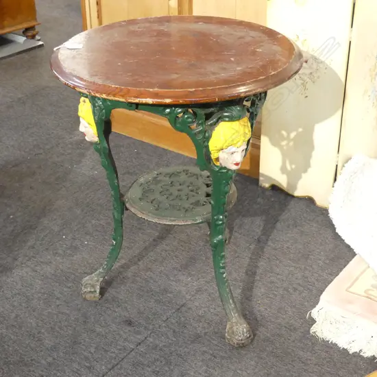 PUB TABLE, CAST IRON BASE H.700mm dia 575mm