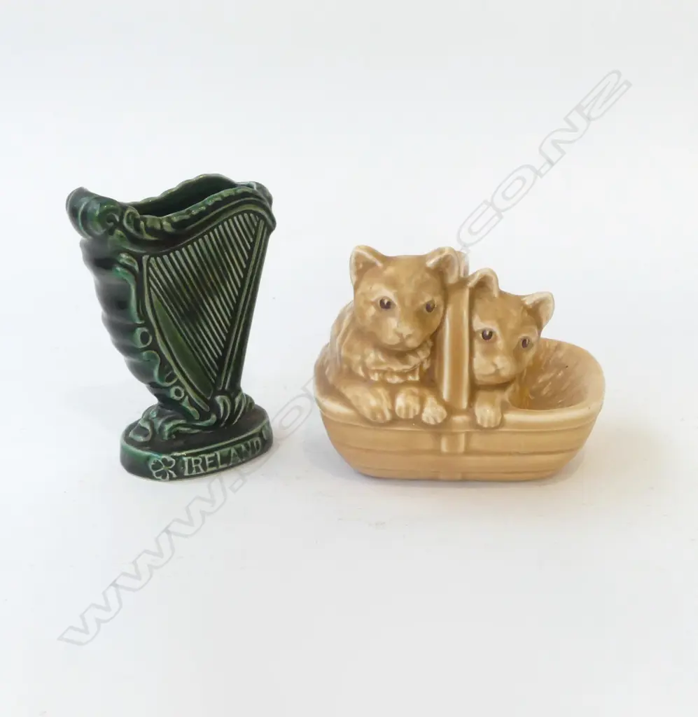 SYLVAC KITTENS IN A BASKET + IRISH HARP Image 1++