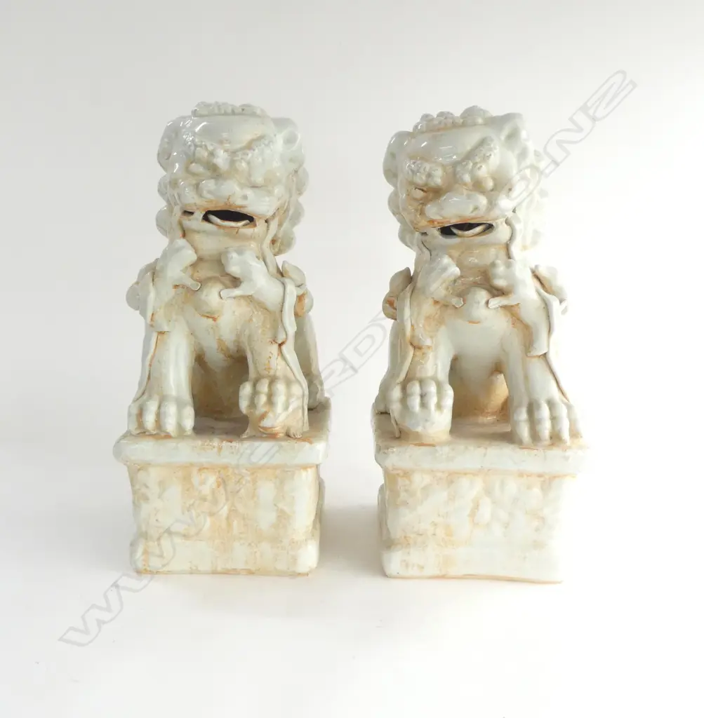 PR GLAZED CERAMIC FU DOGS / GUARDIAN LIONS H.350mm losses Image 1++
