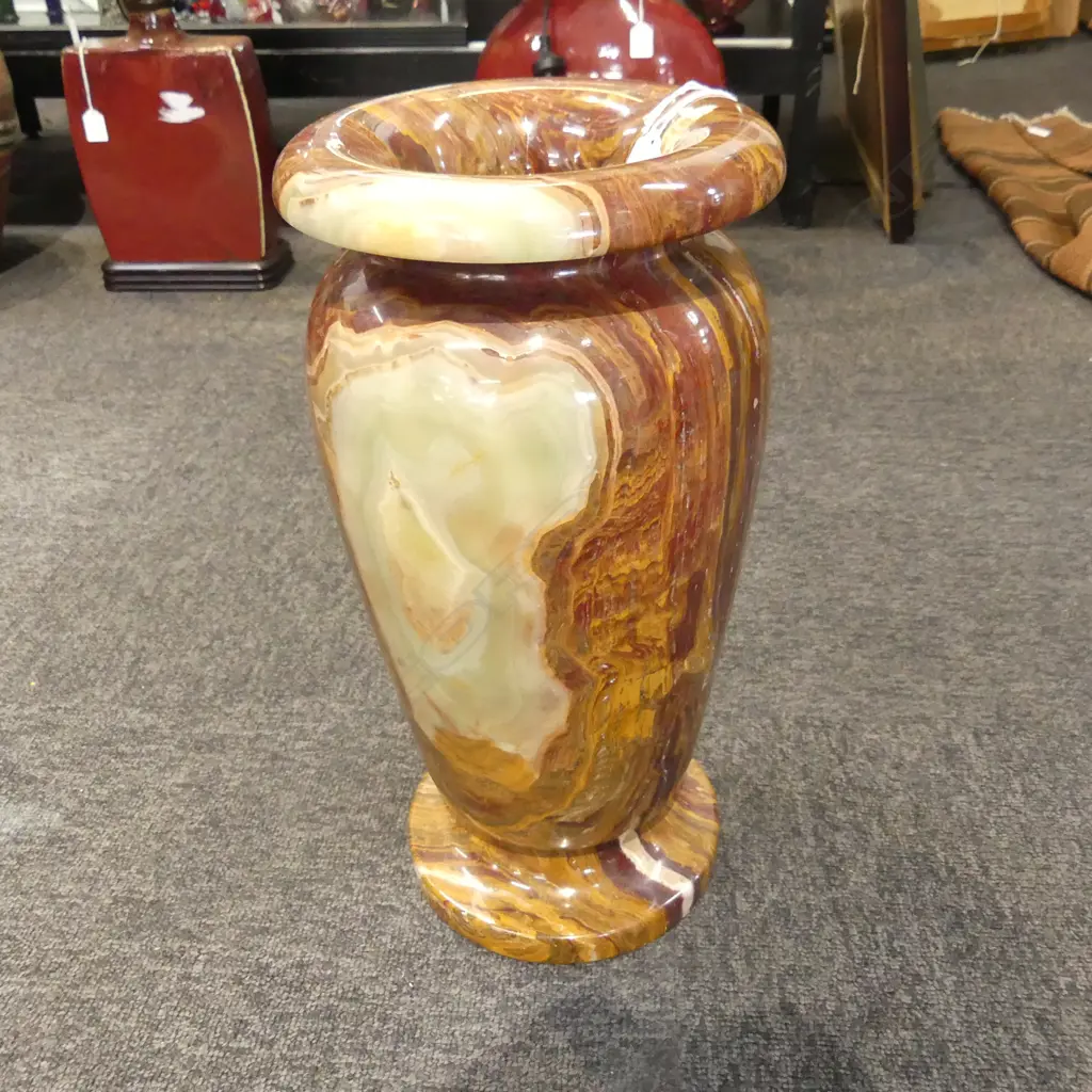 LARGE ITALIAN ONYX VASE H400MM Image 1++