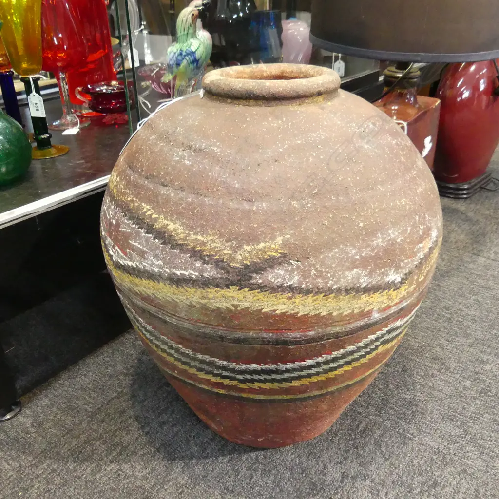 HAND PAINTED LARGE STUDIO POTTERY VASE H450MM Image 1++