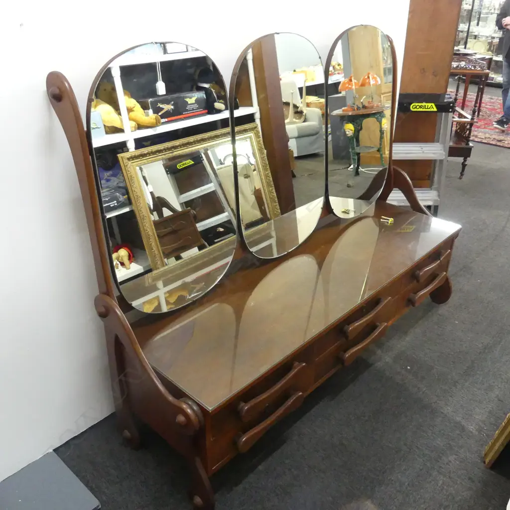 RETRO DRESSER w. 3 MIRRORS 1700x500x1350mm Image 1++