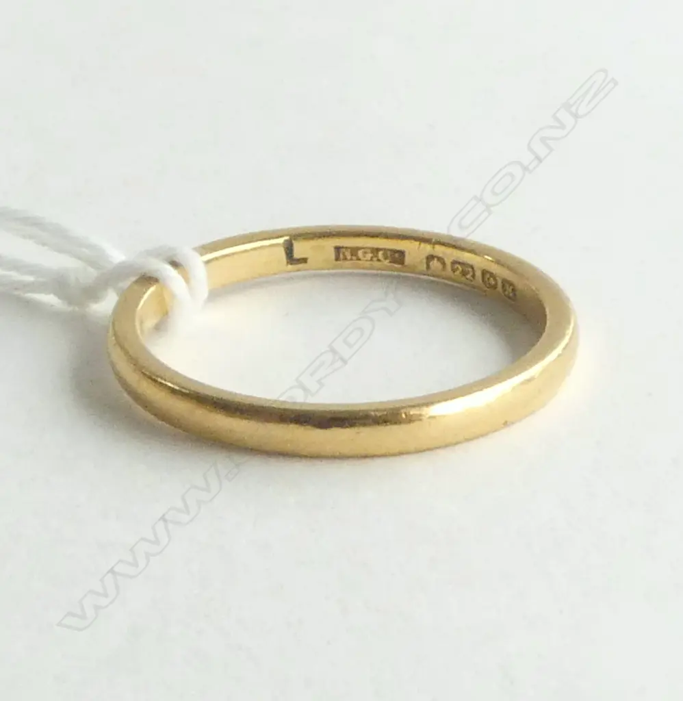 22ct GOLD WEDDING BAND 3.24gm BIRMINGHAM SIZE P Image 1++