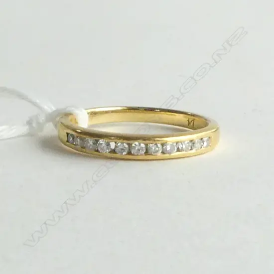18ct GOLD & DIAMOND ETERNITY RING D=0.25 2.6gm SIZE J **RTV**