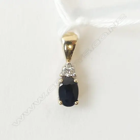 9ct SAPPHIRE & DIAMOND PENDANT
