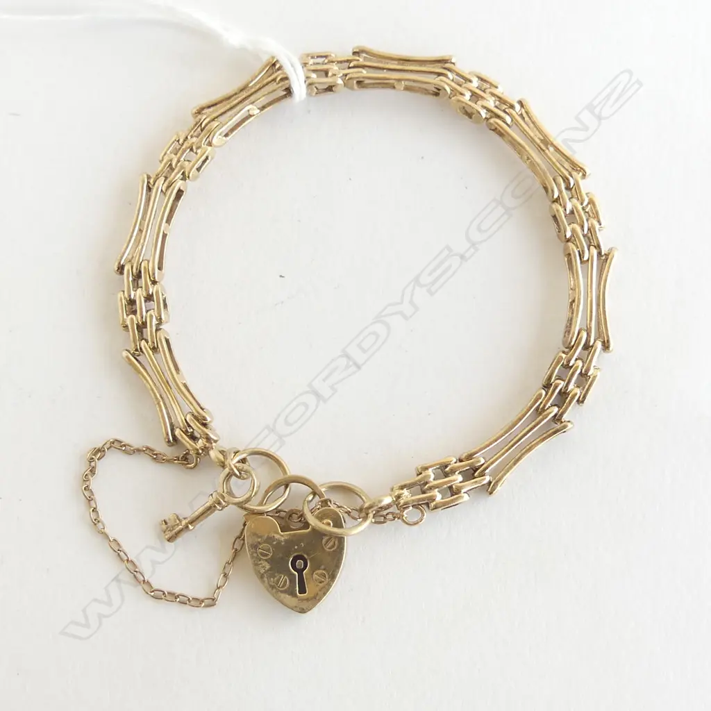 9CT GOLD GATE BRACLET 13.6gms Image 1++