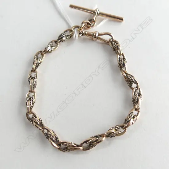 9CT PRINCE OF WHALES LINK BRACELET 17.3gms