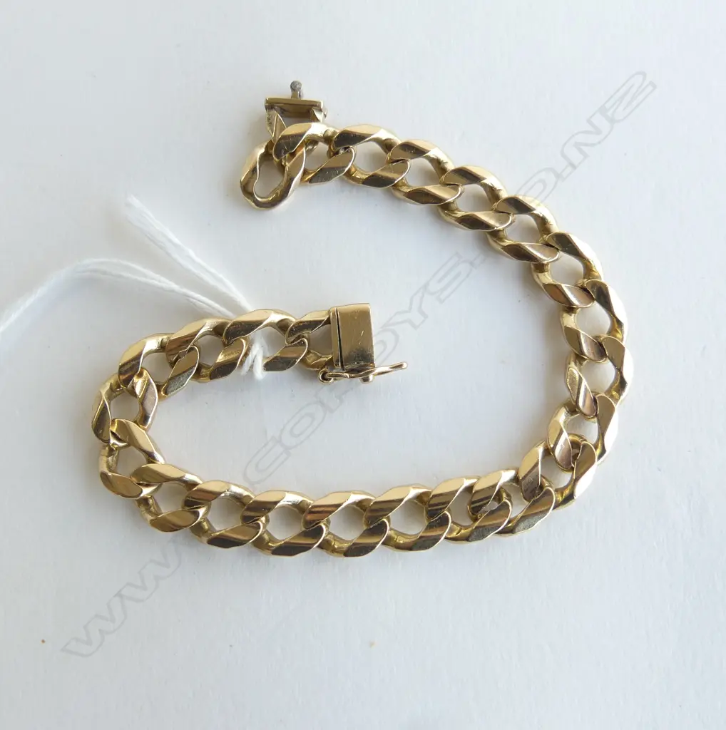 9CT GOLD CHAIN LINK BRACELET 27.3gms Image 1++