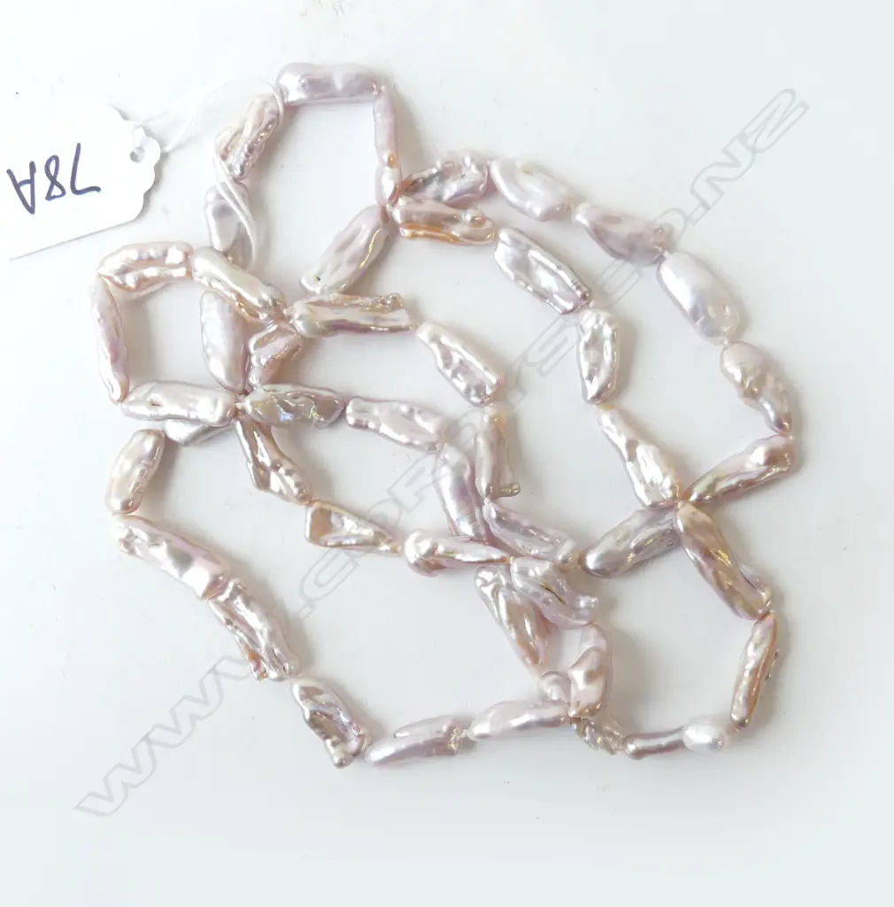 BAROQUE NATURAL PINK PEARL NECKLACE L.1000mm Image 1++