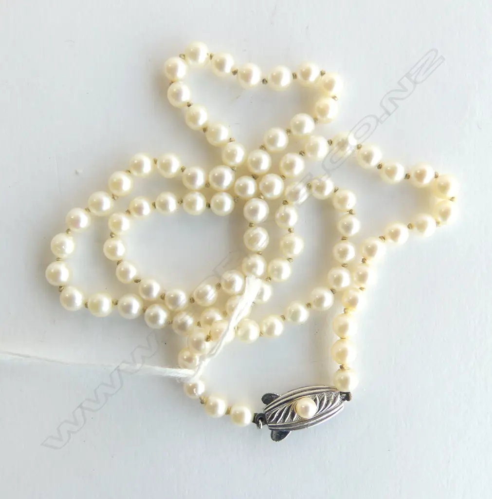 STRAND OF MIKIMOTO PEARLS WITH CERT  Image 1++