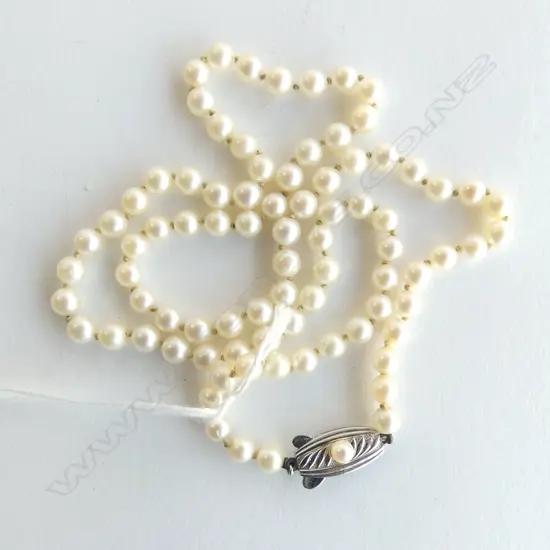 STRAND OF MIKIMOTO PEARLS WITH CERT 