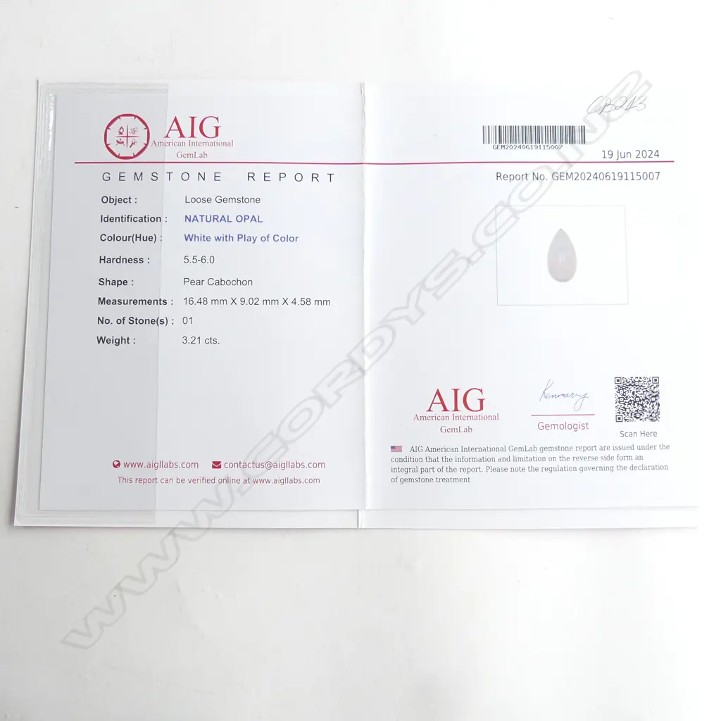 PEAR CABOCHON OPAL 3.21ct Image 1++