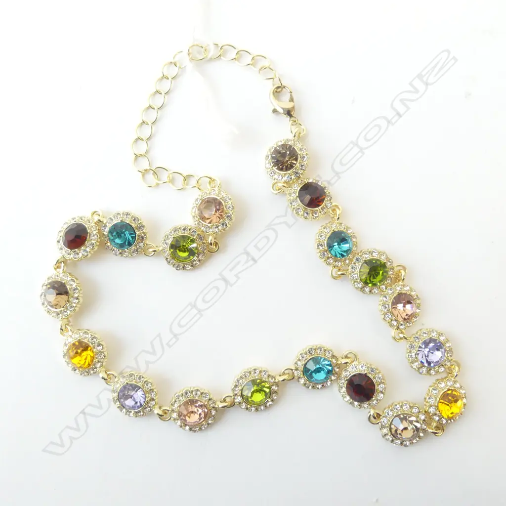 MUTI COLOURED CZ CHOKER NECKLACE Image 1++