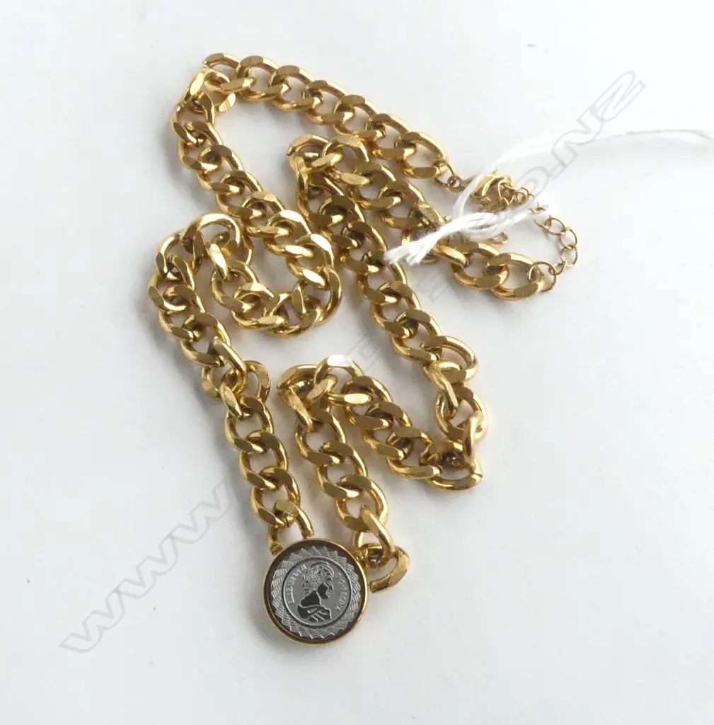 COSTUME LINK CHAIN & MEDALLION Image 1++