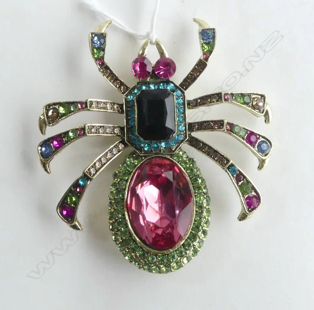 OVERSIZE MULTICOLOURED SPIDER BROOCH, L.80mm Image 1++