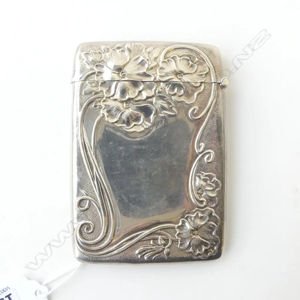 SILVER ART NOUVEAU CARD CASE Birmingham 1911 83gms  Image 1++