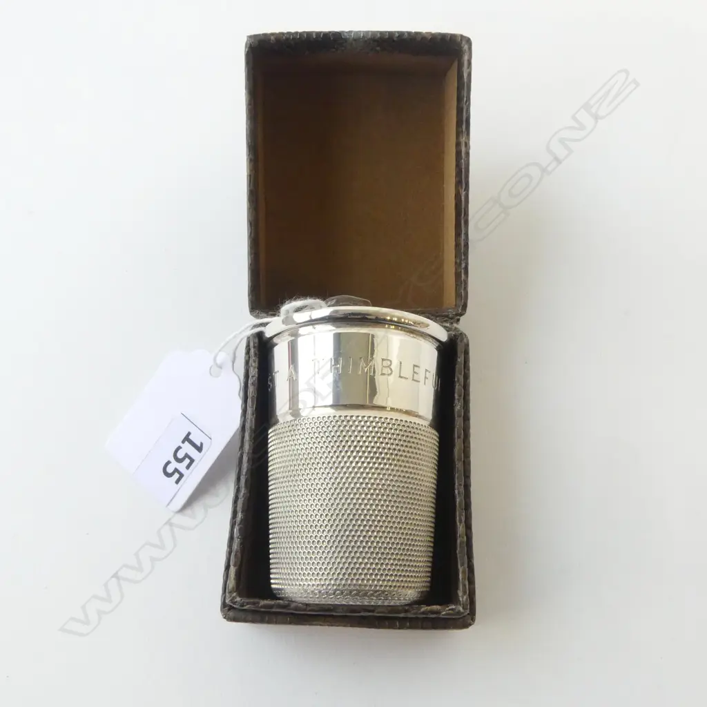 SILVER DRAM CUP 'JUST A THIMBLEFUL' CHESTER 1951 Charles Horner 41gm Image 1++