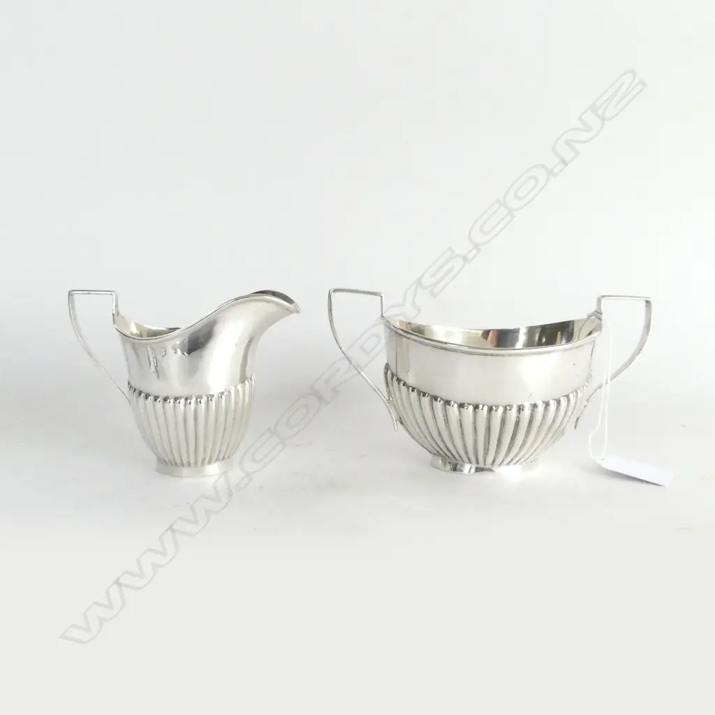 STG SILVER CREAM JUG & SUGAR BOWL 189gms Image 1++