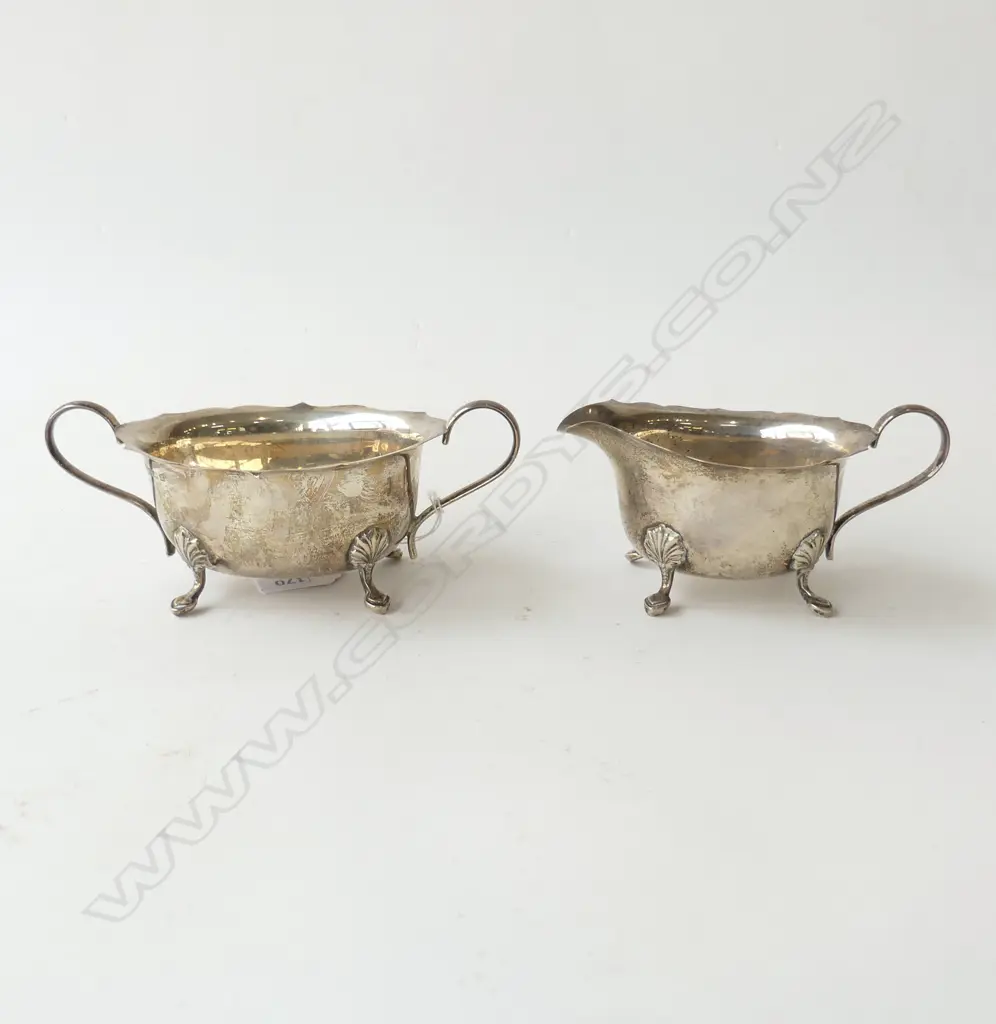 pr SILVER SUGAR & CREAM each on 4 pad feet 323gms Image 1++