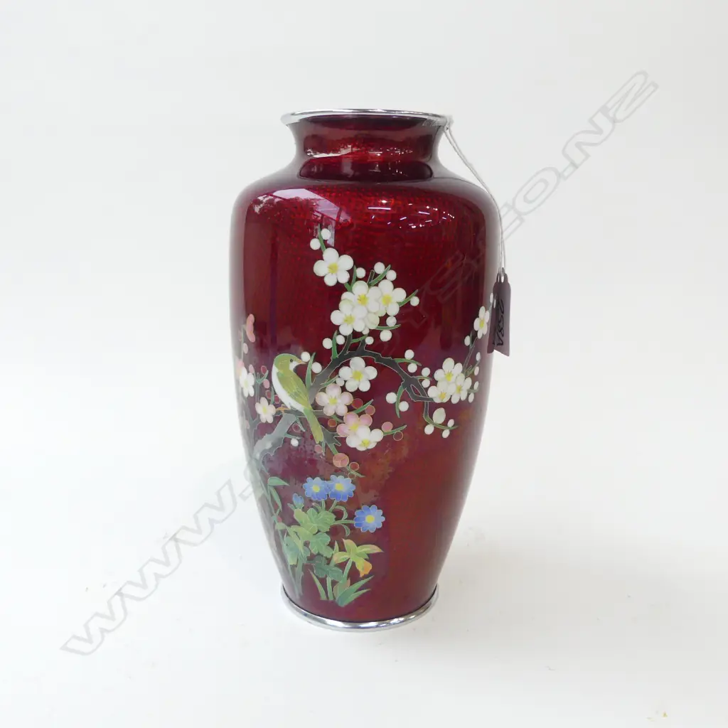 20thC JAPANESE CLOISONNE VASE H. 210mm Image 1++