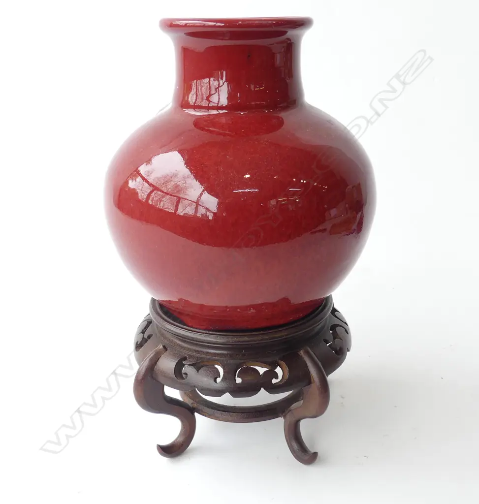 ORIENTAL STYLE SONG DE BOEUF VASE ON STAND H.255mm Image 1++