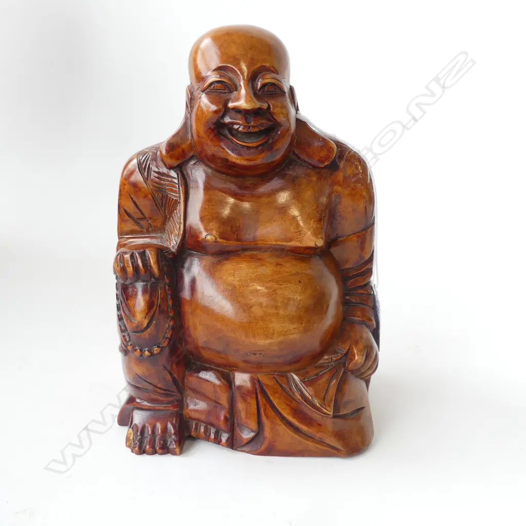 CARVED WOODEN BUDDHA H.230mm Image 1++