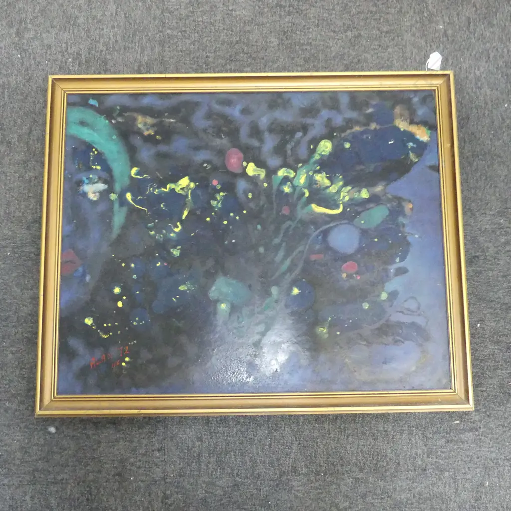 ABSTRACT OIL ON BOARD 'ALAN '72 NZ' 600x750mm Image 1++