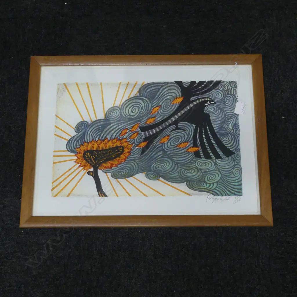 DICK FRIZZELL, BIRD IN FLIGHT, SCREEN PRINT '95 49/136 380x540mm Image 1++