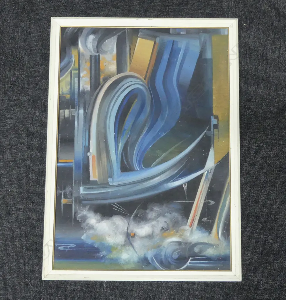 ARTIST UNKNOWN, ABSTRACT OIL ON BOARD 600x420mm Image 1++