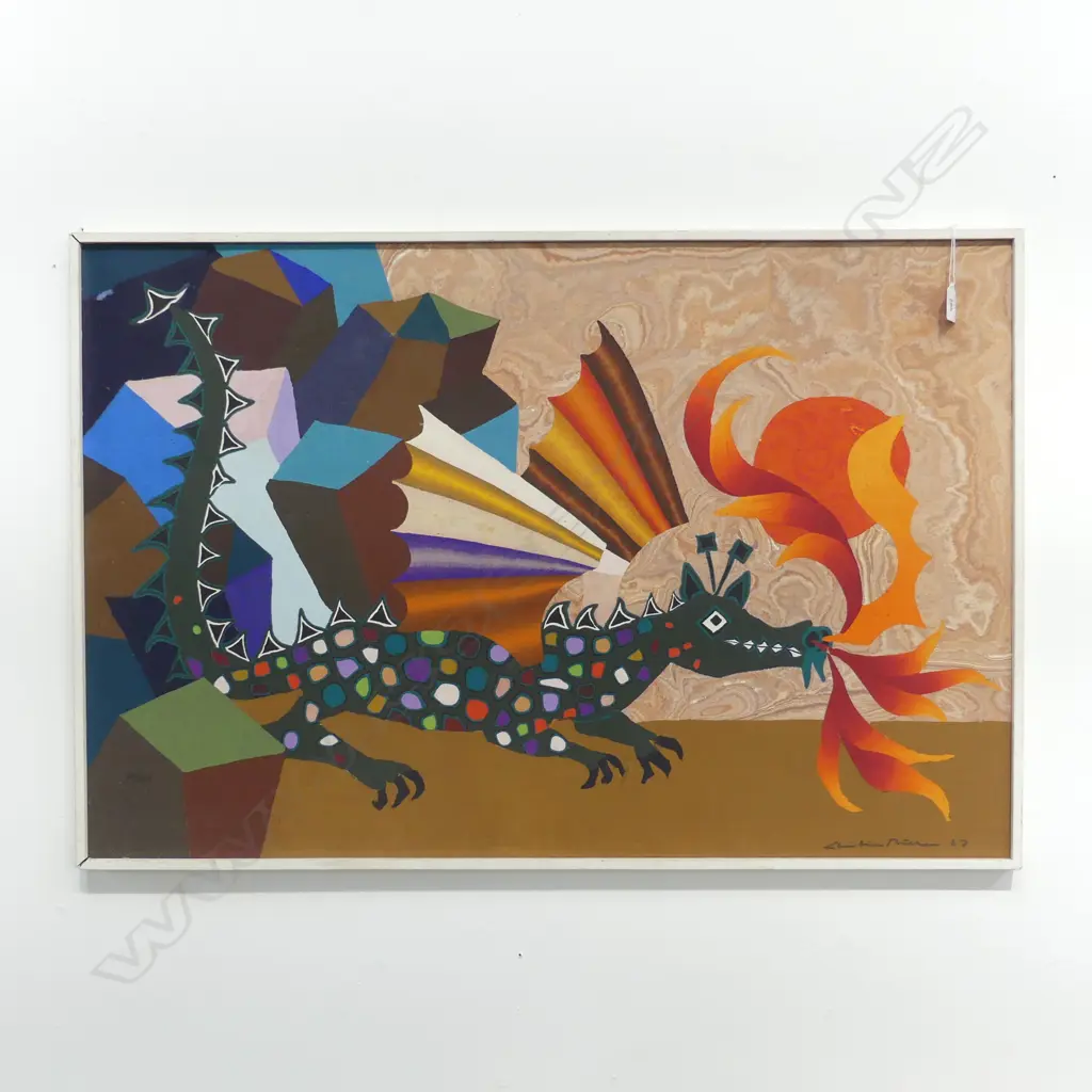 CHRISTIAN MULLER (SWISS 1945-) POP ART DRAGON, H.600 x 900mm info verso Image 1++