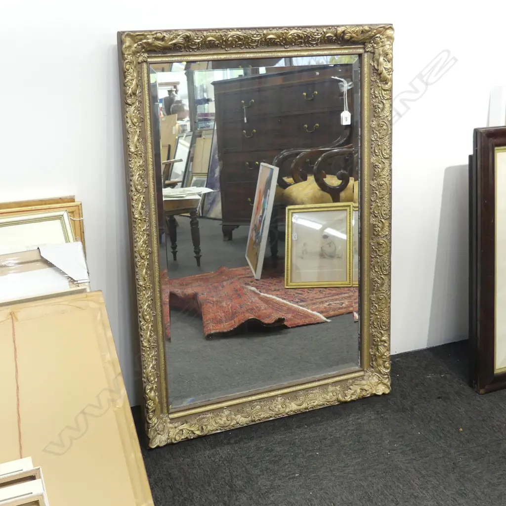 LG OLD GOLD PAINTED ORNATE FRAMED MIRROR, H.1020  x 760mm Image 1++