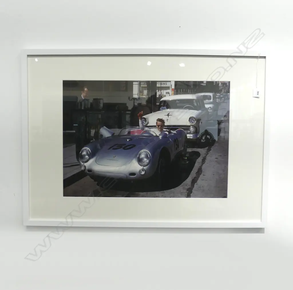 JAMES DEAN IN PORSCHE RACE CAR PRINT 410x585mm Image 1++
