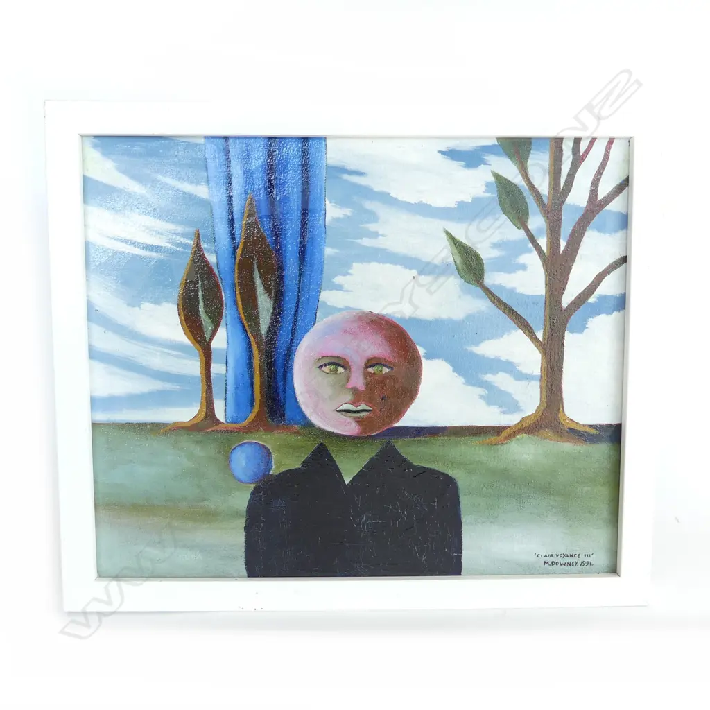 MICHAEL DOWNEY 'CLAIRVOYANCE III' OIL ON CANVAS, 1991 285x340mm  Image 1++