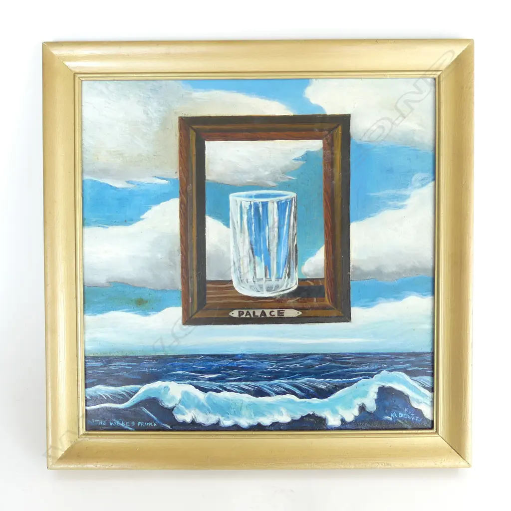 MICHAEL DOWNEY 'THE WICKED PRINCE' OIL ON BOARD 1982 290x290mm Image 1++