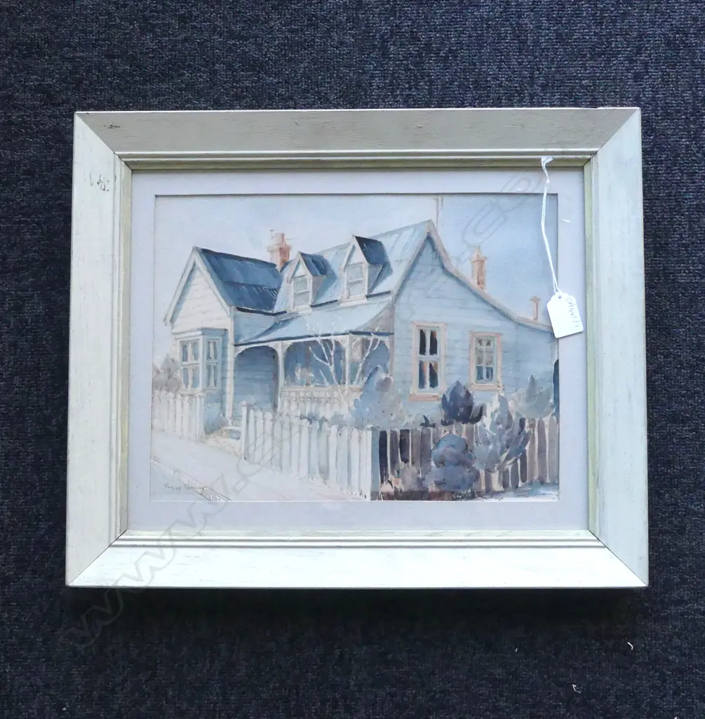 PEGGY SPICER 'OLD HOUSE IN AKAROA' WC 255x340mm Image 1++