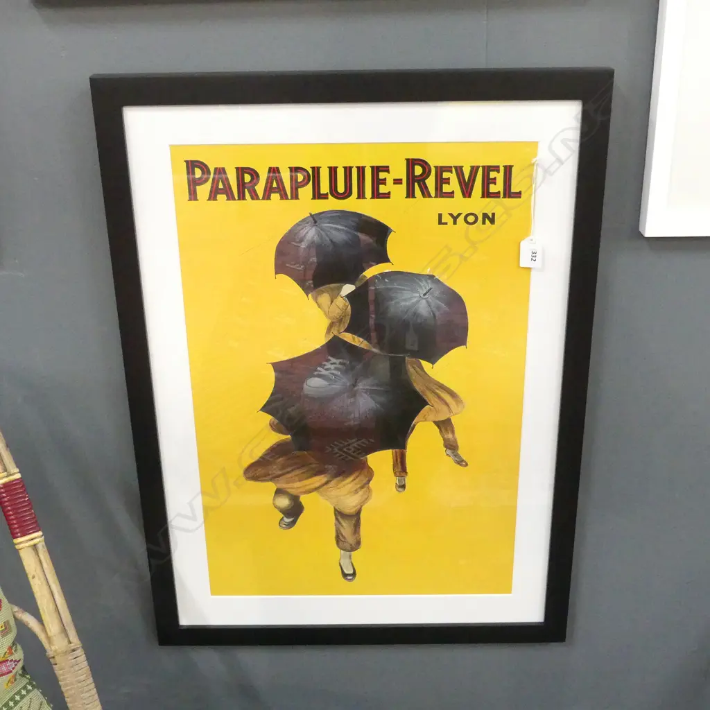 FRENCH PRINT 'PARAPLUIE REVEL LYON' 1929 600x400mm Image 1++