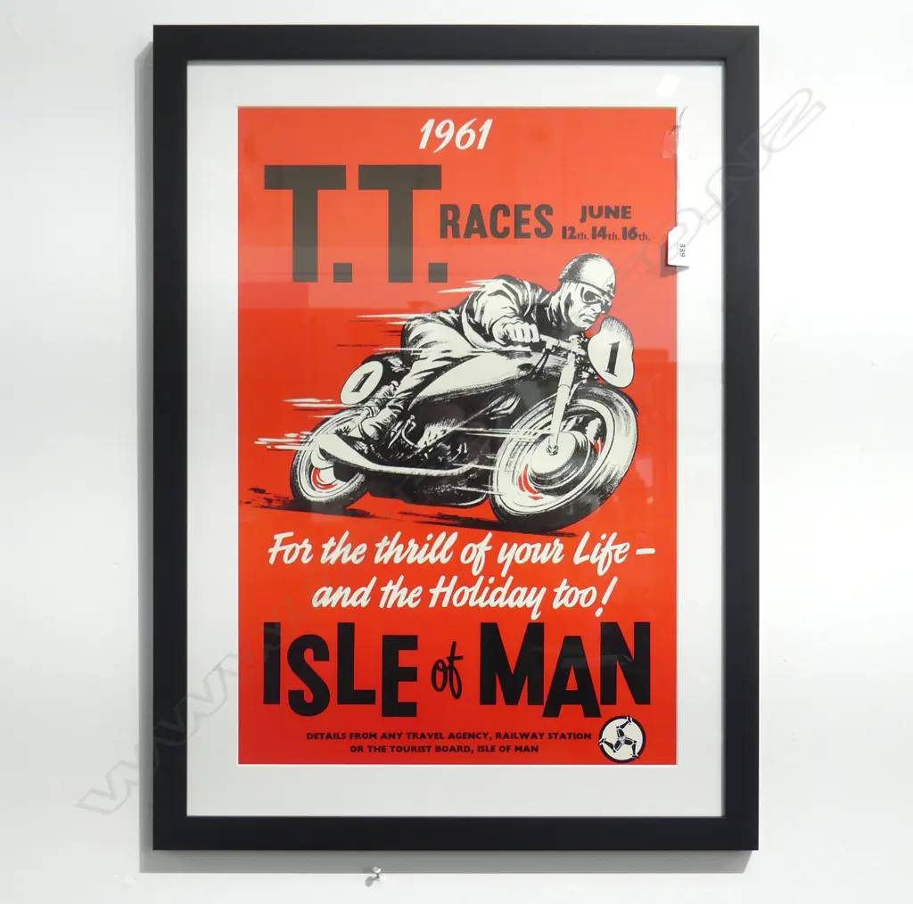 FRAMED PRINT '1961 T.T. RACES ISLE OF MAN' 600x400mm Image 1++