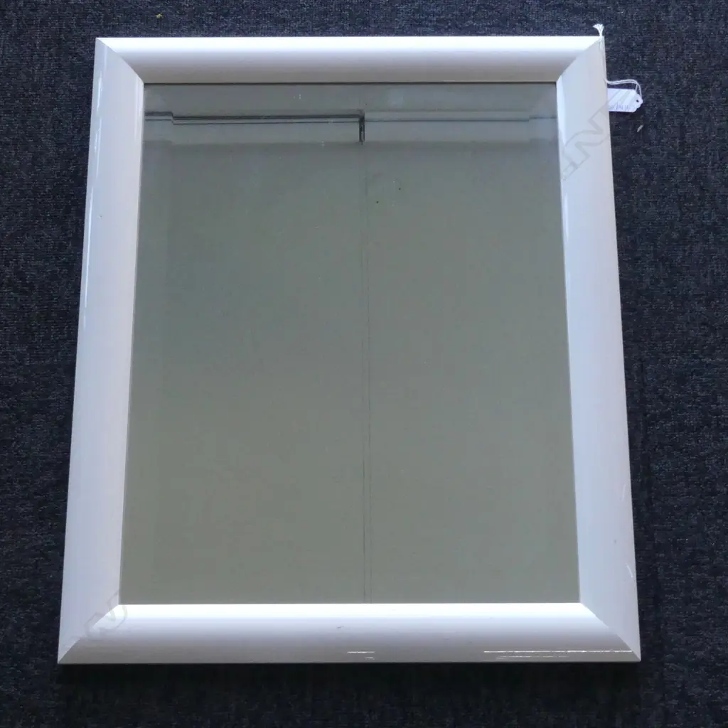 BEVELLED MIRROR, WHITE FRAME 590x490mm Image 1++
