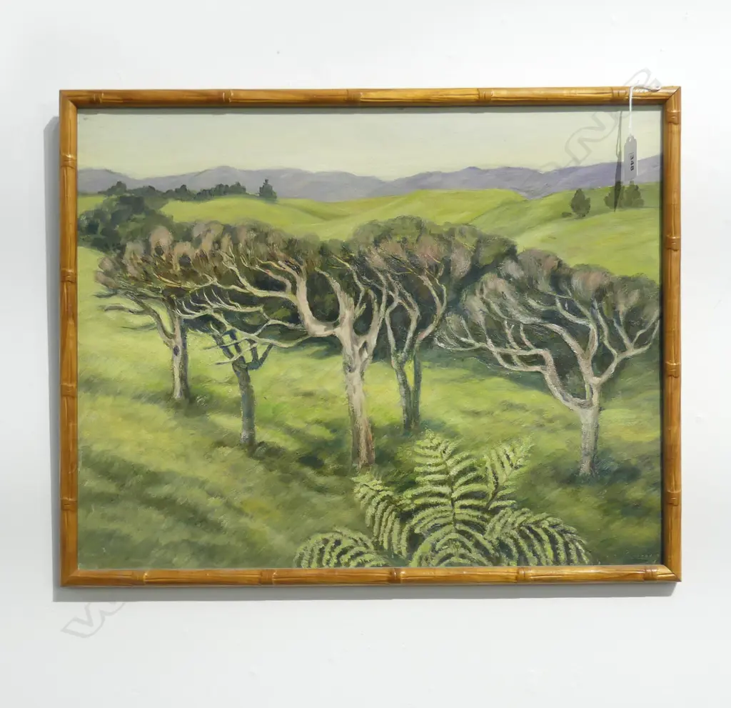 MADGE DOHERTY, LANDSCAPE w. TREES, OIL ON BOARD 370x470mm Image 1++
