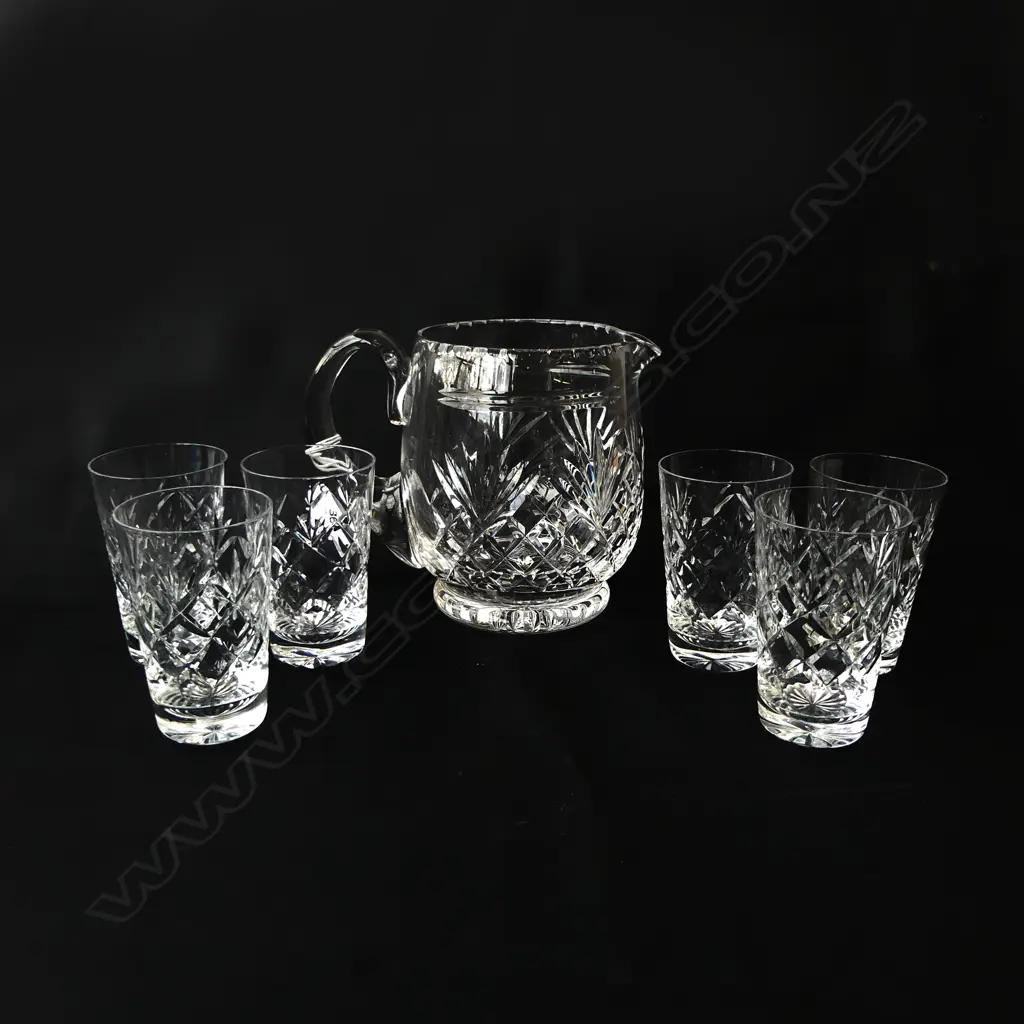 CRYSAL JUG H160 & 6 MATCHING GLASSES H100MM Image 1++