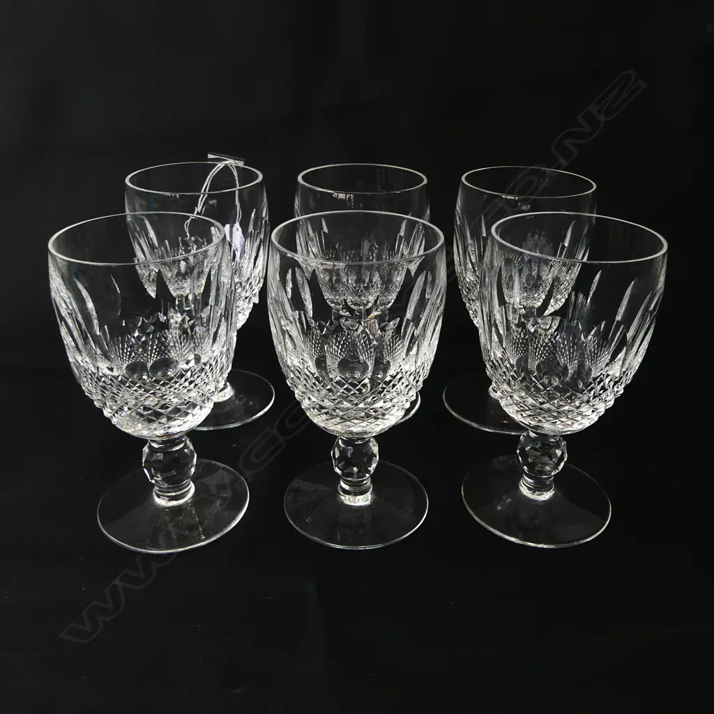 SET OF 6 WATERFORD CRYSTAL COLLEEN WHITE WINE GLASSES, H.110MM Image 1++