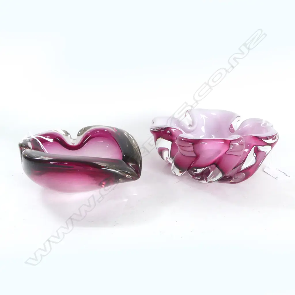 2PCS RETRO ART GLASS PINK TONES DIA 170MM Image 1++